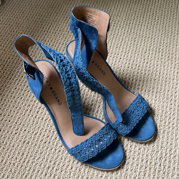 Blue Lucky Brand Block Heels - Picture 2 of 3